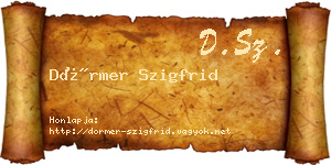 Dörmer Szigfrid névjegykártya